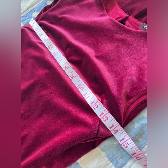 Miss Selfridge Red Velvet Midi Holiday Christmas Party Cocktail Dress 2 - Picture 4 of 8